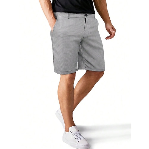 

Homens Calção Shorts Chino Bermudas Shorts de trabalho Bolsos Perna reta Treliça Conforto Curto Formal Trabalho Casual 100% Algodão Roupa de rua à moda Cinzento