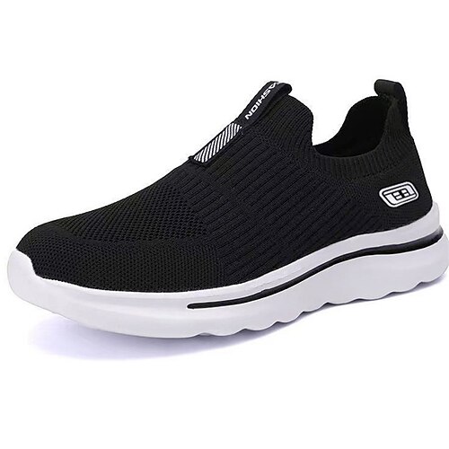 

Homens Tênis Sapatos Flyknit Casual Ao ar livre Diário Caminhada Tecelagem voadora Respirável Cinza - Masculino Homens negros Verão Primavera