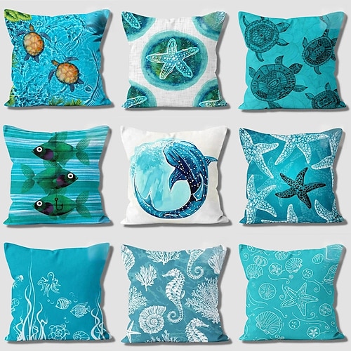 

Meerestier, doppelseitiger Kissenbezug, 1 Stück, Fischschildkröte, weich, dekorativ, quadratischer Kissenbezug, Kissenbezug für Schlafzimmer, Wohnzimmer, Sofa, Couch, Stuhl