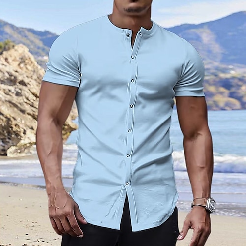 

Herren T Shirt T-Shirt Glatt V Ausschnitt Strasse Urlaub Kurze Ärmel Bekleidung Modisch Designer Basic