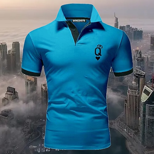 

Homme Polo sport POLO Casual Vacances Revers Manche Courte Mode basique Plein Bouton Eté Standard Vert pomme Vin Jaune et Bleu marine Blanche Rose Claire Marine foncé Polo sport