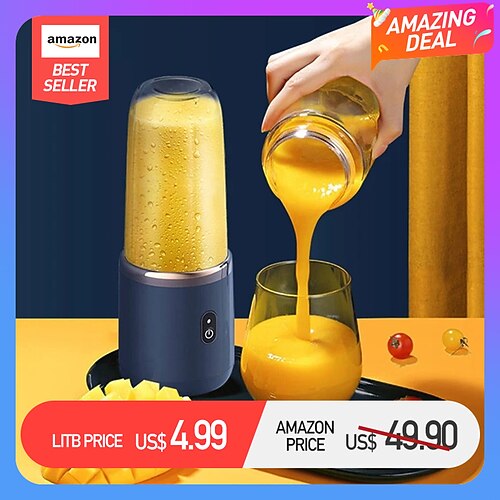 

Spremiagrumi portatile Spremiagrumi Spremiagrumi Tazza per succhi di frutta Tazza per schiacciare il ghiaccio Spremiagrumi elettrico piccolo automatico Frullatore a 6 lame Robot da cucina