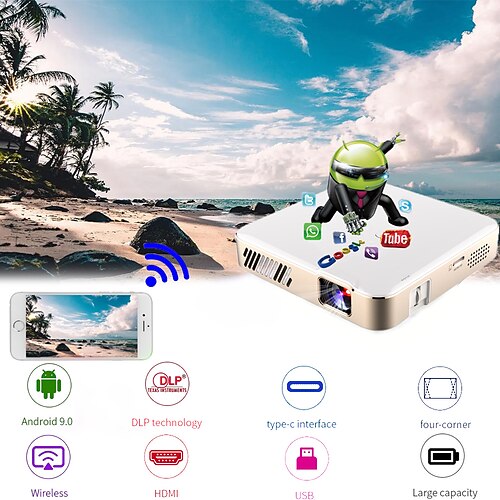 

projecteur de film portable wifi support de projecteur extérieur full hd 1080p mini projecteur de téléphone intelligent pour home cinéma films en plein air compatible avec tv stick hdmi usb av