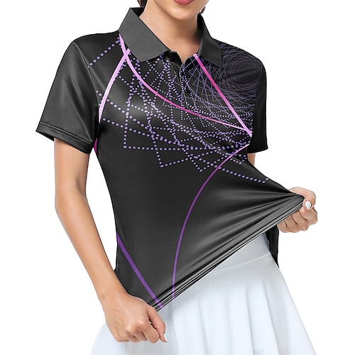 

Mulheres Camisa polo de caminhada Camisa de golfe roupas de golfe Respirável Secagem Rápida Macio Manga Curta Blusas Normal Bloco de cor Verão Primavera Tênis Golfe Badminton