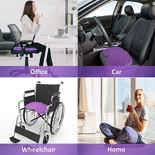 Gel Seat Cushion Breathable Hip Pain Honeycomb Design Chair Cars