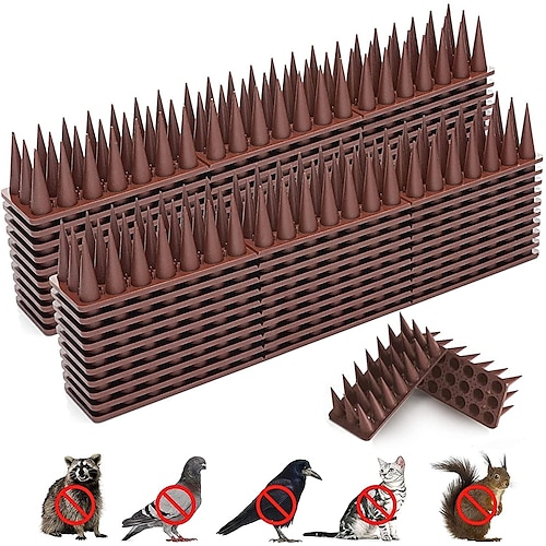 

Vogelspikes, 12er-Pack Vogelabwehrspikes für kleine Vögel, Tauben, Eichhörnchen, Waschbären, Krähen, Katzen, Vogelabwehrspikes für den Außenbereich, um Vögel fernzuhalten, Zaunspikes aus Kunststoff