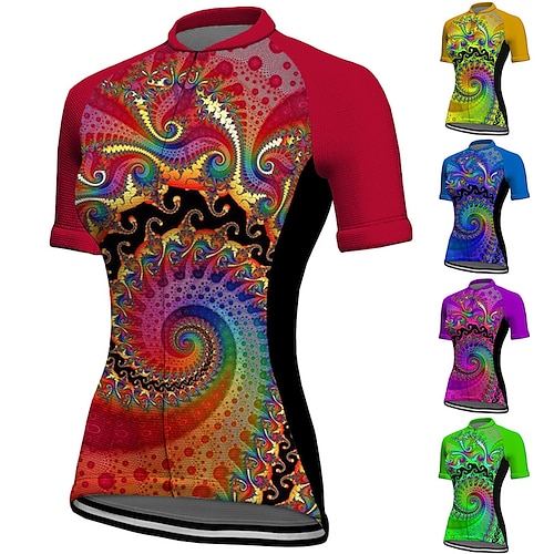 

21Grams Mulheres Camisa para Ciclismo Manga Curta Moto Blusas com 3 bolsos traseiros Ciclismo de Montanha Ciclismo de Estrada Respirável Secagem Rápida Pavio Humido Tiras Refletoras Violeta Amarelo