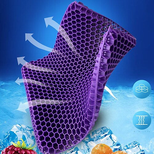 

Gel Seat Cushion Reducing Pain Of Hip Back From Long Sitting, Breathable Cooling Seat Cushion Honeycomb Design Absorbs Pressure Portable for Office Chair Sofa Car Wheelchair