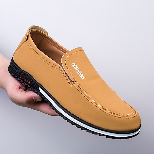 

Hombre Zapatos de taco bajo y Slip-On Mocasines de cuero Negocios Diario Zapatos de Paseo PU Impermeable Negro Marrón Primavera Otoño