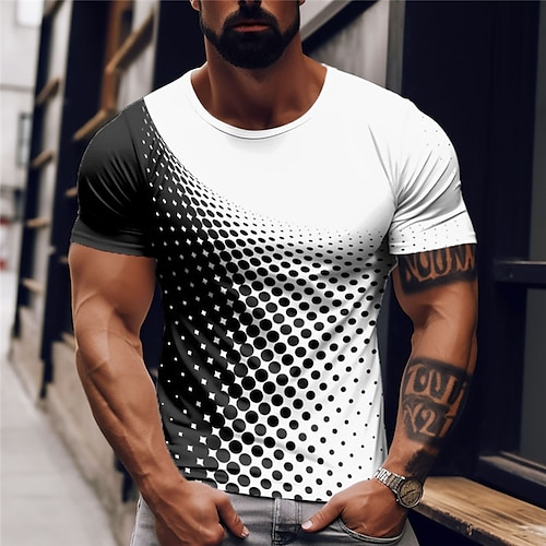 

Herren T Shirt Graphic Geometrie Rundhalsausschnitt Bekleidung 3D-Druck Outdoor Täglich Kurzarm Bedruckt Modisch Designer Vintage