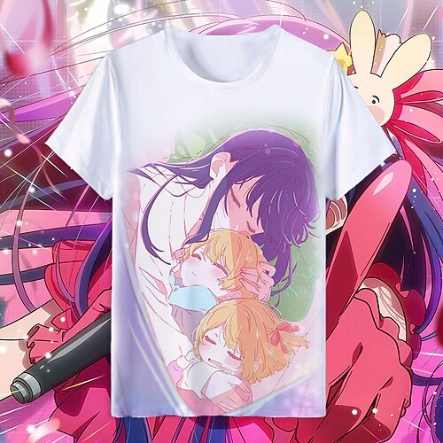 

Oshi no Ko Hoshino Ai T-Shirt-Ärmel Anime Grafik T-shirt Für Herren Damen Unisex Erwachsene 3D-Druck 100% Polyester Casual