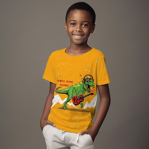 

Jungen T-Shirt Kurzarm T-Shirt Graphic Tier Dinosaurier 3D-Druck Aktiv Sport Modisch Polyester Outdoor Casual Täglich kinderkleidung Rundhalsausschnitt 3-12 Jahre 3D-gedruckte Grafik Regular Fit Hemd