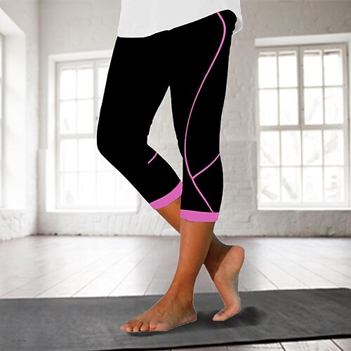 Yoga Pants for Women Cool Dry 3/4 Leggings Gym Compression Tights
