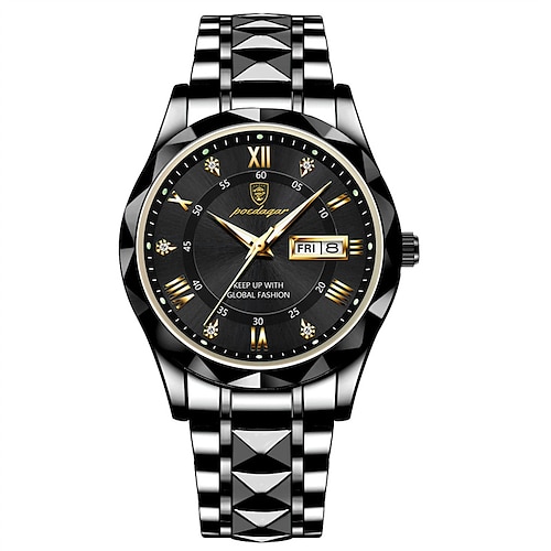 

POEDAGAR Luxury Men Quartz Watches Business Top Brand Man Wristwatch Waterproof Luminous Date Week Quartz Men's Watch