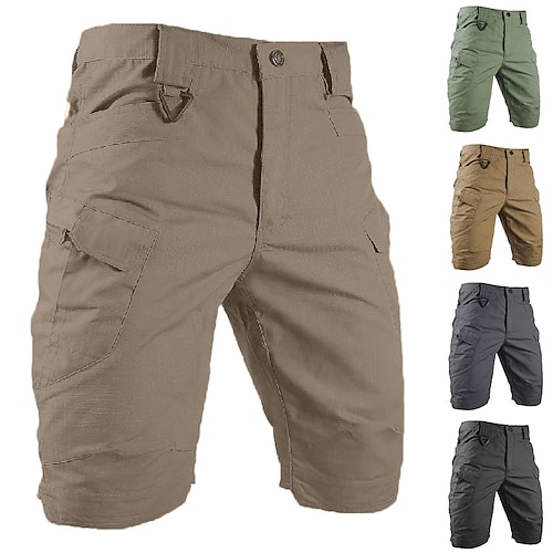 

Men's Cargo Shorts Hiking Shorts Tactical Shorts Military Summer Outdoor Ripstop Breathable Quick Dry Lightweight Shorts Bottoms Knee Length Green Black Camping / Hiking / Caving S M L XL 2XL