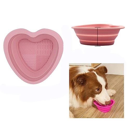 

Bol pour animaux de compagnie en silicone pliable en forme de coeur portable en plein air pour petit chien 2pcs