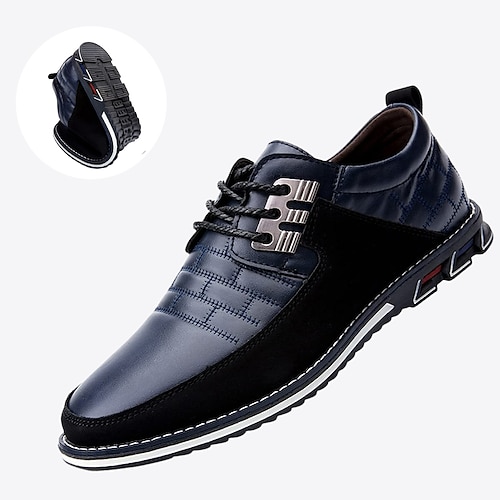 

Men's Oxfords Comfort Shoes Business Casual British Outdoor Daily Office & Career PU Black Brown Blue Winter Fall Spring