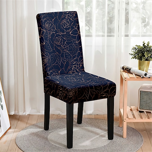 

couverture de chaise de salle à manger ferme floral stretch chaise housse de siège spandex couverture lavable cuisine protecteur pour salle à manger cérémonie de mariage durable