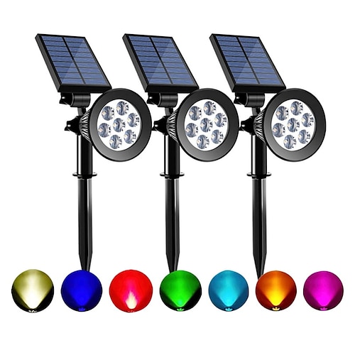 

Solar Spot Lights Outdoor 2-in-1 Solar Landscape Spotlights Security Lights IP65 Waterproof Wall Lights for Walkway Yard Garden Driveway Pathway Garden 4/7 LED Beads