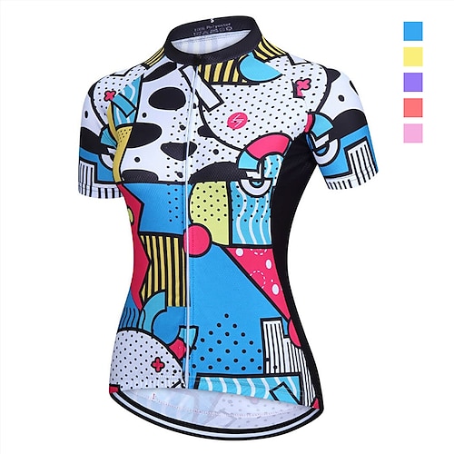 

21Grams Women's Cycling Jersey Short Sleeve Bike Top with 3 Rear Pockets Mountain Bike MTB Road Bike Cycling Breathable Quick Dry Moisture Wicking Reflective Strips Yellow Pink Red Graphic Sports