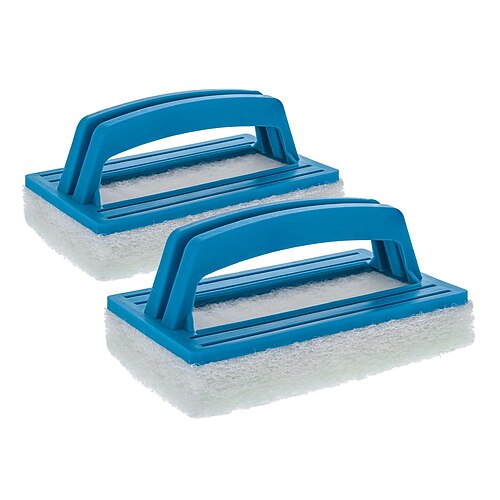 

Hand-Held Pool Scrub Brush, Scrubbing Scouring Sponge Pad - Clean Pool Tile Grout, Walls, Vinyl Liners, Spas - Surface Cleaning Scrubber, Kitchen, Bathroom Tub, Shower Tile