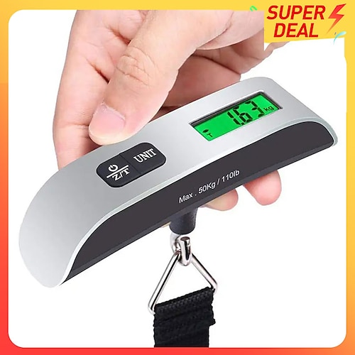 

110lb/50kg Digital Handheld Luggage Hanging Baggage Scale With Backlight LCD Display