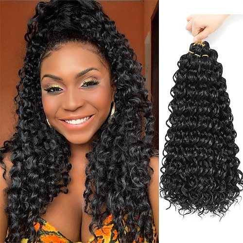 

cabelo de crochê encaracolado onda de água de 18 polegadas cabelo de crochê praia curl cabelo de crochê ameli curl cabelo de crochê para mulheres negras tranças sintéticas extensões de cabelo