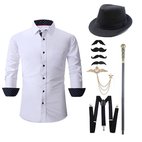 

Cosplay Gatsby le magnifique Gentilhomme Rétro Vintage 1920s Inspiré du vintage Tenue Costume de fête Bal Masqué Béret Homme Boucles Costume Vintage Cosplay Utilisation Halloween Soirée manche longue