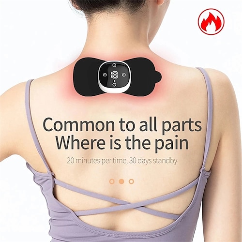 

Mini masajeador de cuello eléctrico tens, pegatina de masaje cervical con calefacción ems para mujer, masajeador inteligente con pantalla táctil para el vientre cálido, masajeador de espalda para