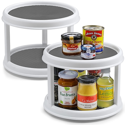 1/2/3 Tier Lazy Susan Spin Rotate Spice Rack Kitchen Cabinet