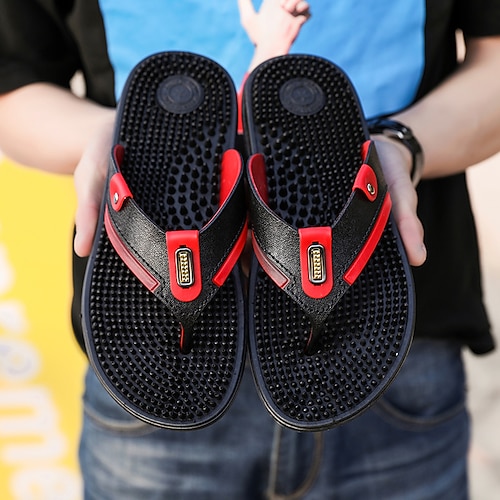 

Homens Sandálias Chinelos e flip-flops Casual Estilo Praia Ao ar livre Diário Caminhada Sintéticos Preto Azul Verão