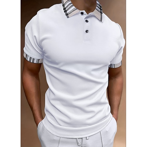 

Hombre POLO Camiseta de golf Casual Festivos Diseño Cremallera de un cuarto Manga Corta Moda Básico Plano Cremallera de un cuarto Verano Ajuste regular Blanco POLO