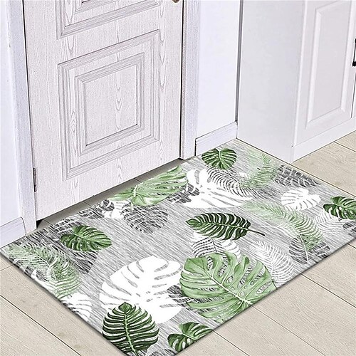 

Tapis de sol absorbant pour salle de bain, tapis de sol, porte d'entrée, porche, tapis de sol, tapis de porte de chambre à coucher, ajoutez une touche de nature à votre maison avec ces feuilles