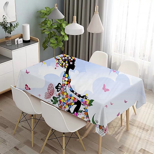 

Waterproof Tablecloth Table Cloth Spring Tablecloth Round Outdoor Cloth Table Cover Oval Rectangle For Picnic,Wedding,Dining,Easter