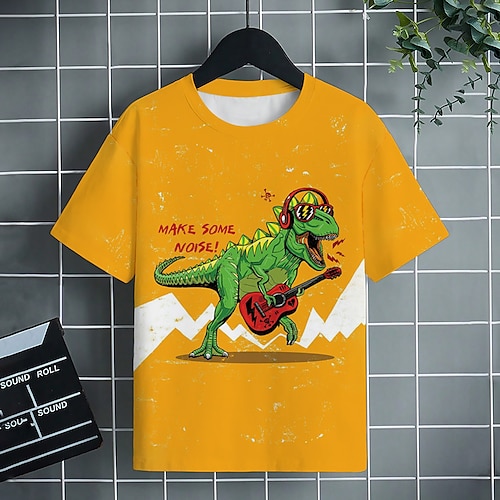 

Jungen T-Shirt Kurzarm T-Shirt Graphic Tier Dinosaurier 3D-Druck Aktiv Sport Modisch Polyester Outdoor Casual Täglich kinderkleidung Rundhalsausschnitt 3-12 Jahre 3D-gedruckte Grafik Regular Fit Hemd