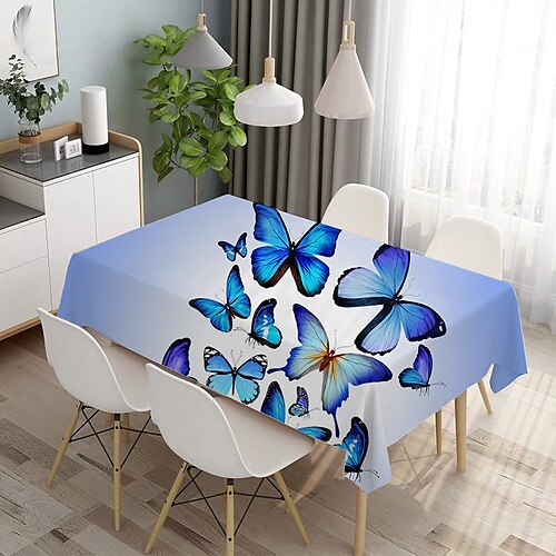 

toalha de mesa à prova dwaterproof água toalha de mesa de primavera redonda capa de mesa de pano ao ar livre retângulo oval para piquenique, casamento, jantar, páscoa