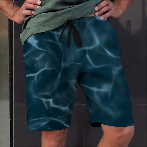 

Homens Calção Shorts de verão Shorts de praia Com Cordão Cintura elástica Impressão 3D Gráfico Gradiente Respirável Macio Curto Casual Diário Feriado Roupa de rua Havaiana Preto Azul Micro-Elástica