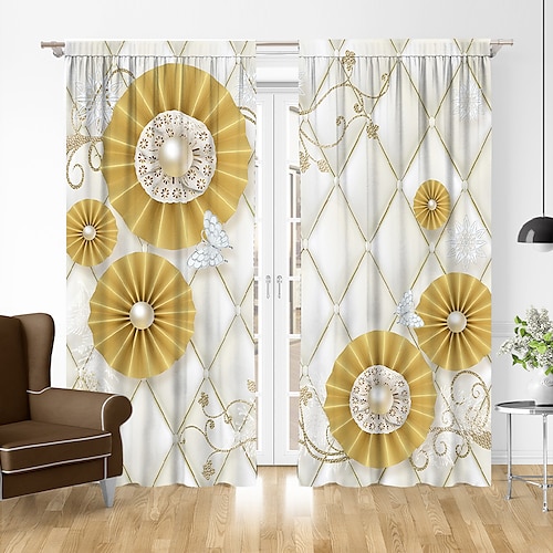 

Geometrisch 3D Vorhänge zwei Panele Vorhang Schlafzimmer Curtains