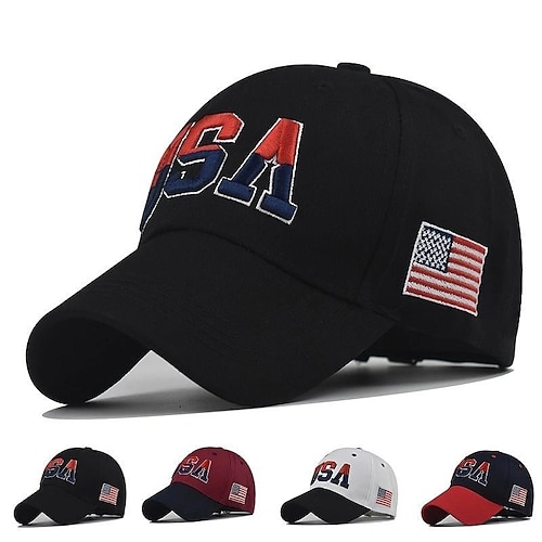 

Retro USA Flag Embroidered Baseball Cap Washed Strapback Dad Hat American Flag Independence Day For Men & Women