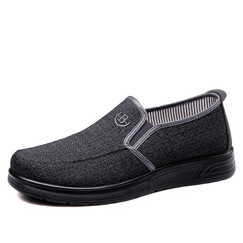 

Homme Mocassins et Slip On Chaussures de confort Rétro Vintage Décontractées Extérieur du quotidien Toile Respirable Couleur café Noir Grise Printemps Automne