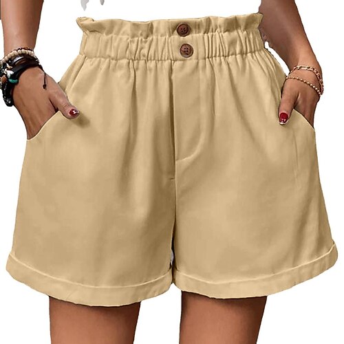 

Women's Wide Leg Shorts Faux Linen Black White Wine Fashion Casual Weekend Side Pockets Short Comfort Plain S M L XL 2XL