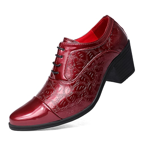 

Hombre Oxfords Zapatos de cuadros de estilo británico Colecciones de fiestas Casual Diario Fiesta y Noche PU Altura Incrementando Negro Blanco Rojo Otoño Invierno