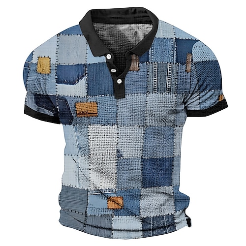 

Hombre polo gofrado Polos con botones Polo de solapa POLO Camiseta de golf Bloque de color Ajedrez Estampados Geometría Cuello Vuelto Amarillo Azul Real Azul Piscina Verde Trébol Gris Exterior Calle