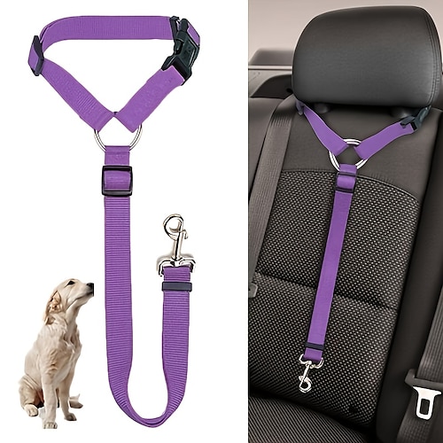 

сплошной цвет 2 в 1 ремень безопасности автомобиля для домашних животных нейлоновый поводок ремень безопасности на заднем сиденье регулируемый для собаки & кот