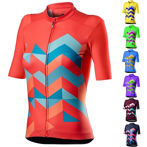 

21Grams Mujer Maillot de Ciclismo Manga Corta Bicicleta Camiseta con 3 bolsillos traseros MTB Bicicleta Montaña Ciclismo Carretera Transpirable Secado rápido Dispersor de humedad Bandas Reflectantes