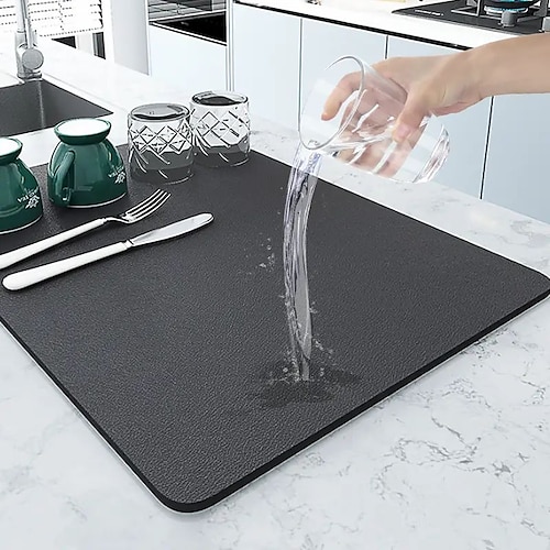 

1 шт. впитывающий коврик для сушки посуды из микрофибры - идеально подходит для поддержания чистоты и порядка на кухонном столе!