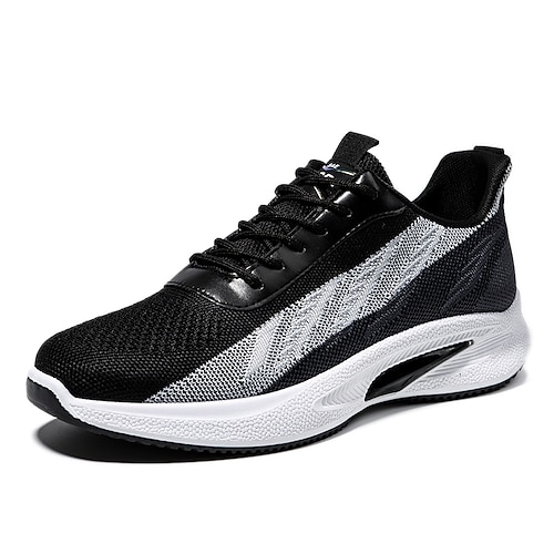 

Men's Sneakers Flyknit Shoes Casual Daily Running Shoes Tissage Volant Breathable Black White Gray Summer Spring