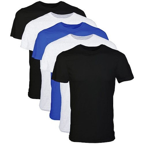 

Conjunto de 5 camisetas masculinas camisetas absorventes de umidade camiseta simples gola redonda mangas curtas para férias de rua 5 peças vestuário vestuário 5 peças designer de moda básico