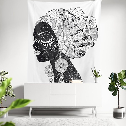 

Afrikanische Frau hängende Wandteppich Kunst große Wandteppich Wanddekor Fotografie Hintergrund Decke Vorhang Zuhause Schlafzimmer Wohnzimmer Dekoration