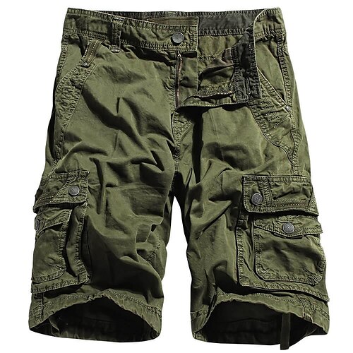 Men's Cargo Shorts Ripstop Quick Dry Sports Shorts, Army Green / 34